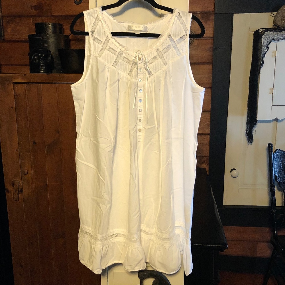 EILEEN WEST Moonlight Sonata 100% Cotton Nightgown Nightie - L